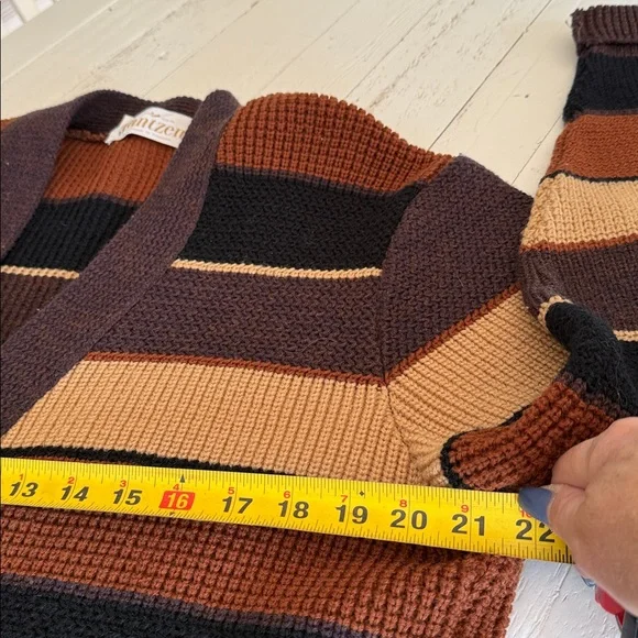 Vintage JANTZEN grandpacore wool cardigan, brown multicolour EUC unisex - Picture 7 of 11